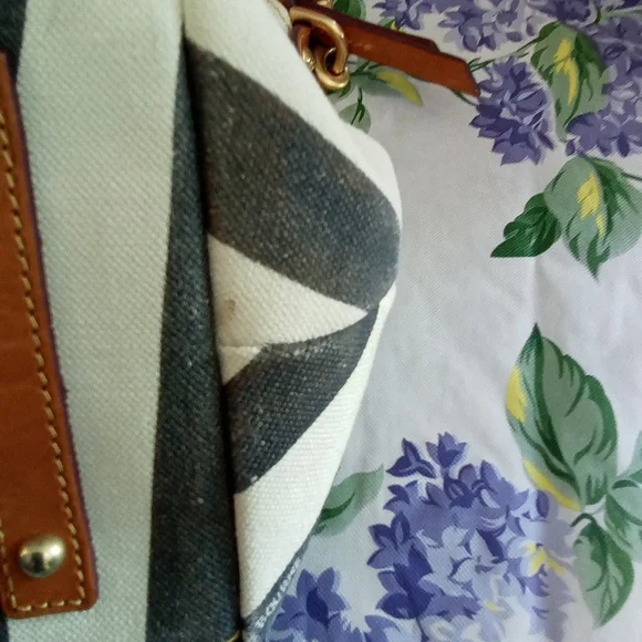 Dooney & Bourke Zebra Satchel, Leather & Canvas - Picture 8 of 11